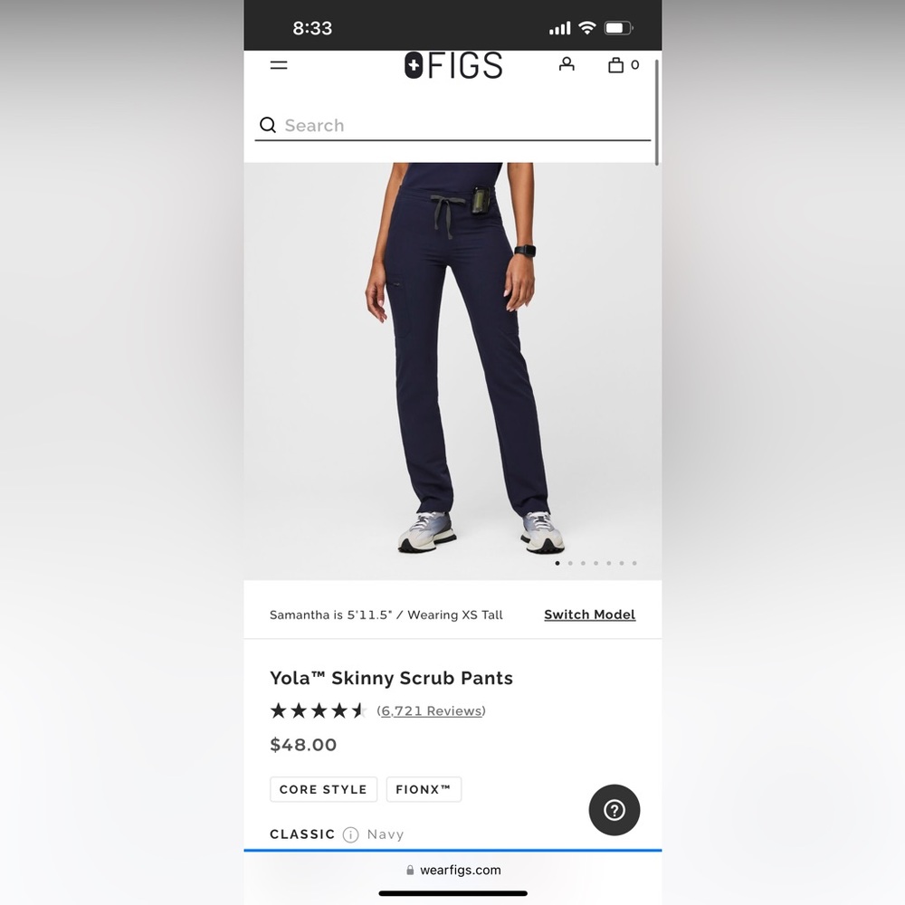 FIGS High Waisted Yola Skinny Scrub Pant -LP